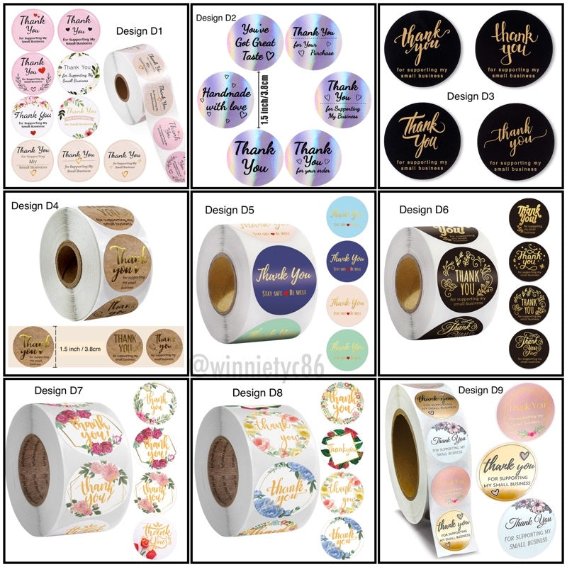 Assorted Thank You Stickers