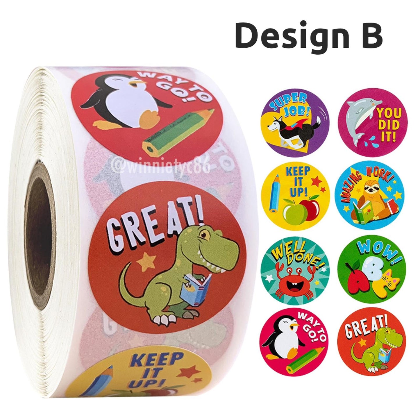 500pcs Reward Stickers Roll for Kids & Teachers