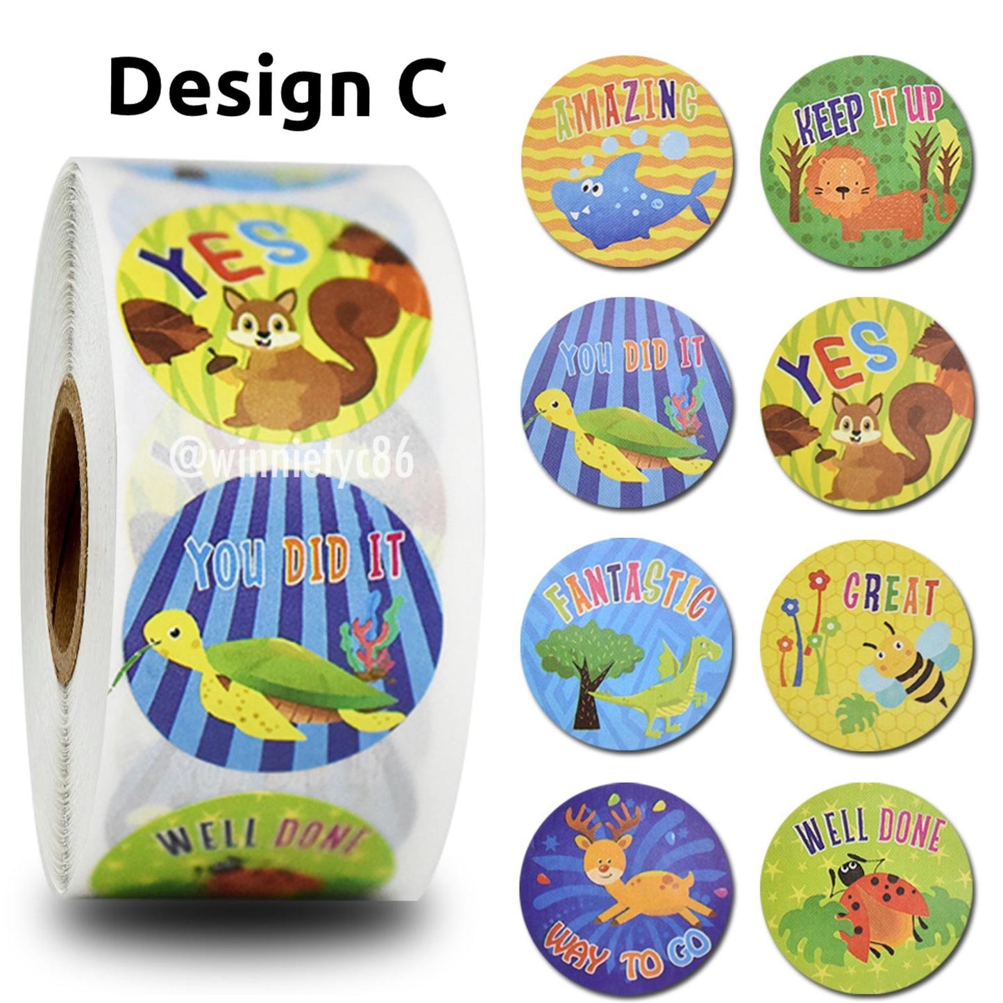 500pcs Reward Stickers Roll for Kids & Teachers