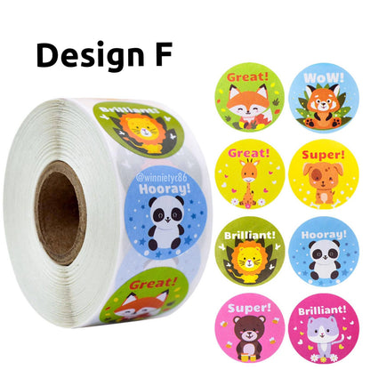 500pcs Reward Stickers Roll for Kids & Teachers