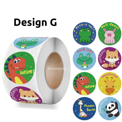 500pcs Reward Stickers Roll for Kids & Teachers