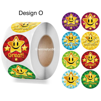 500pcs Reward Stickers Roll for Kids & Teachers