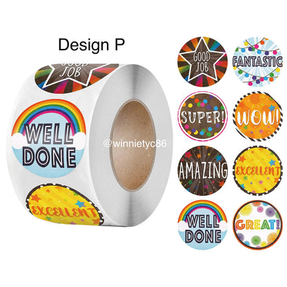 500pcs Reward Stickers Roll for Kids & Teachers