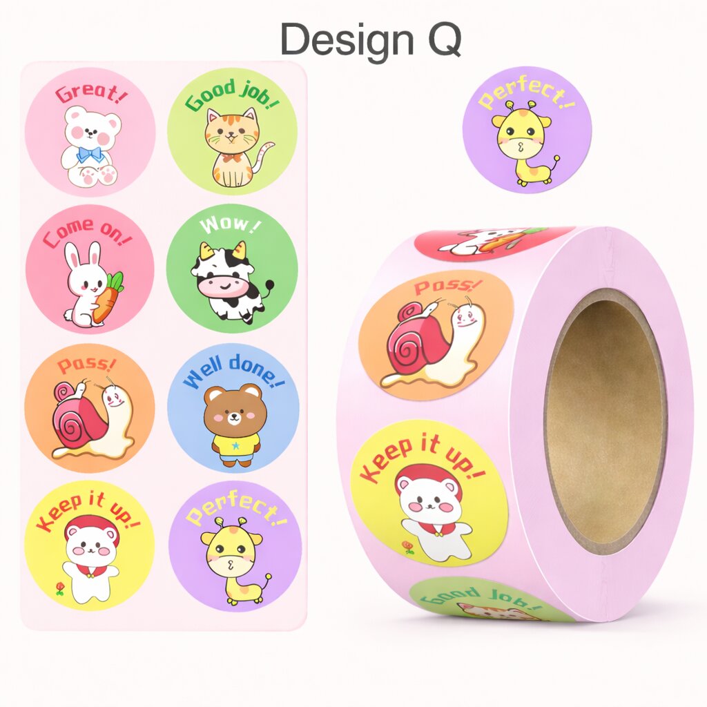 500pcs Reward Stickers Roll for Kids & Teachers