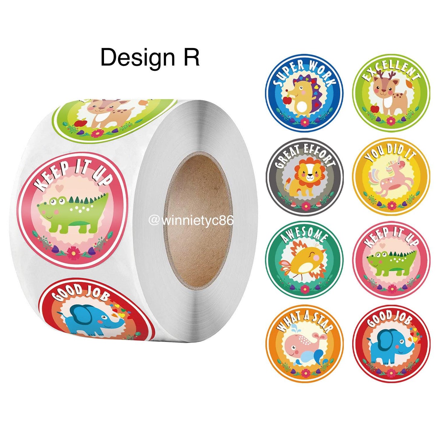500pcs Reward Stickers Roll for Kids & Teachers