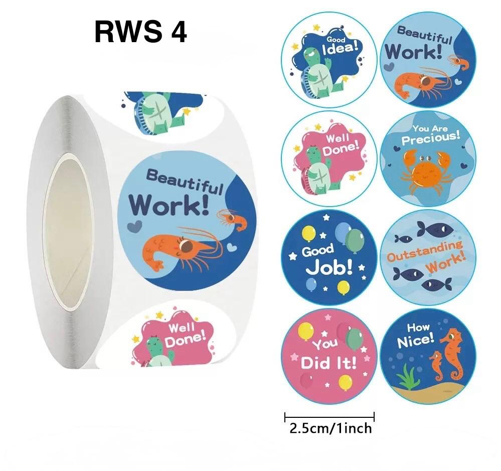 500pcs Reward Stickers Roll for Kids & Teachers