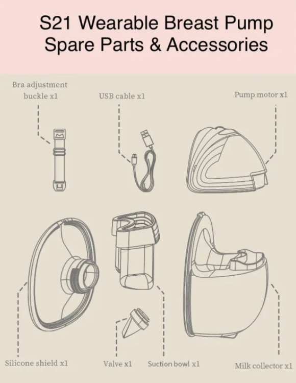 S21 S18 S23 Breast Pump Spare Parts Accessories