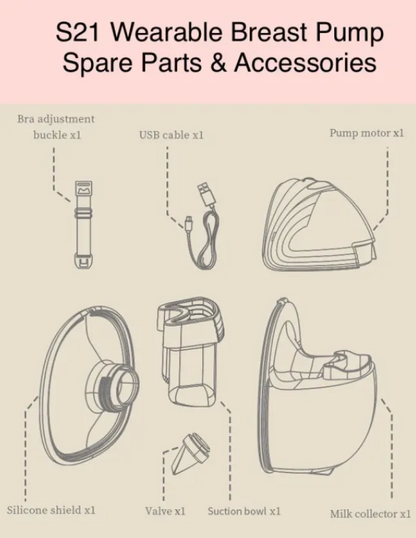 S21 S18 S23 Breast Pump Spare Parts Accessories