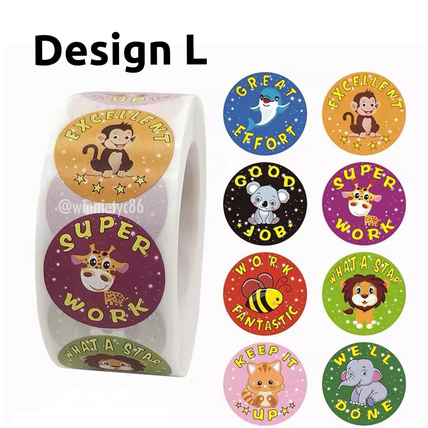 500pcs Reward Stickers Roll for Kids & Teachers