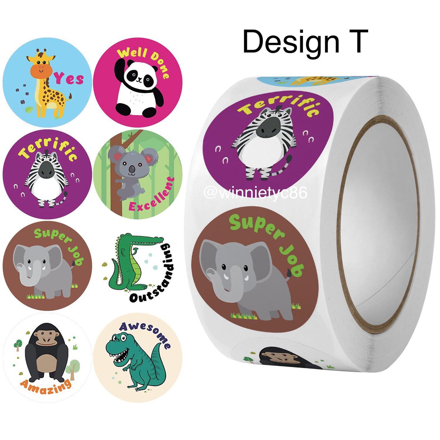 500pcs Reward Stickers Roll for Kids & Teachers