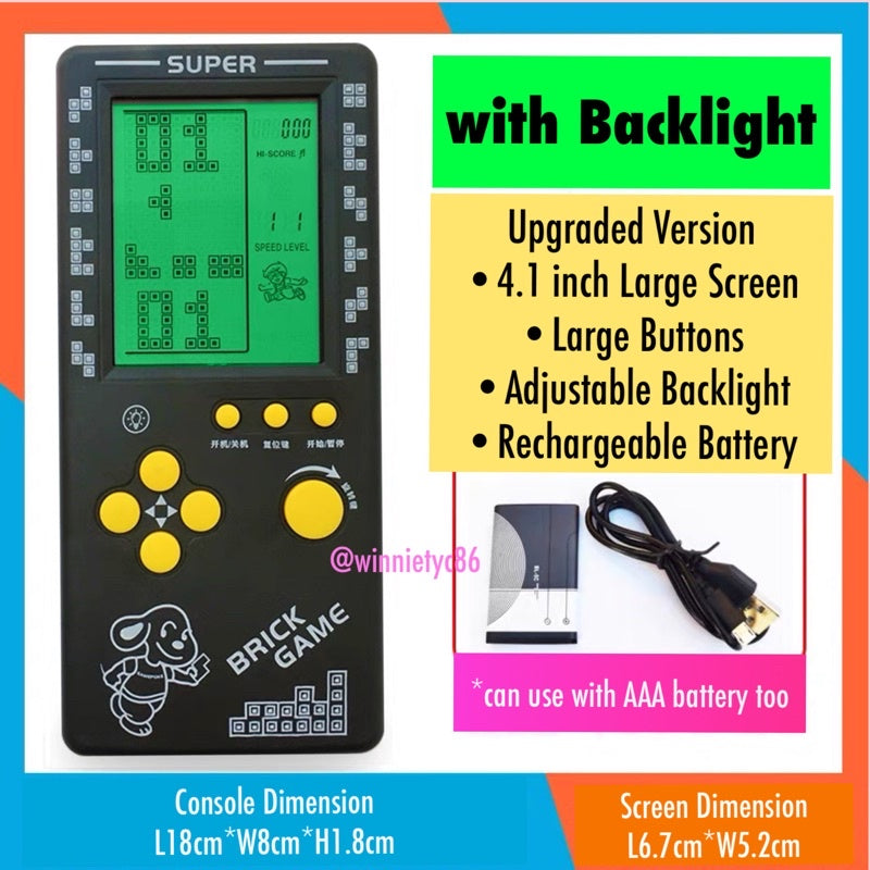 Rechargeable Tetris Game Console