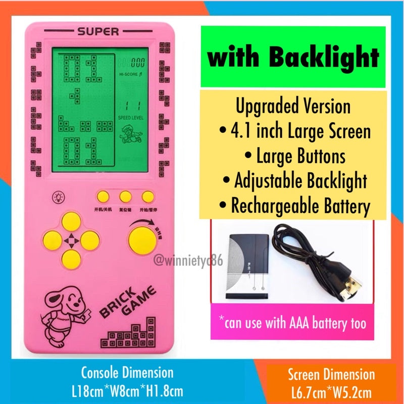 Rechargeable Tetris Game Console
