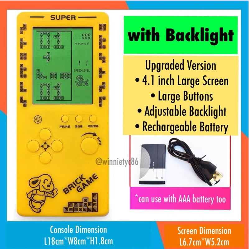 Rechargeable Tetris Game Console
