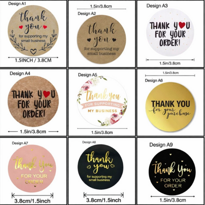 Assorted Thank You Stickers