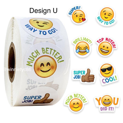 500pcs Reward Stickers Roll for Kids & Teachers