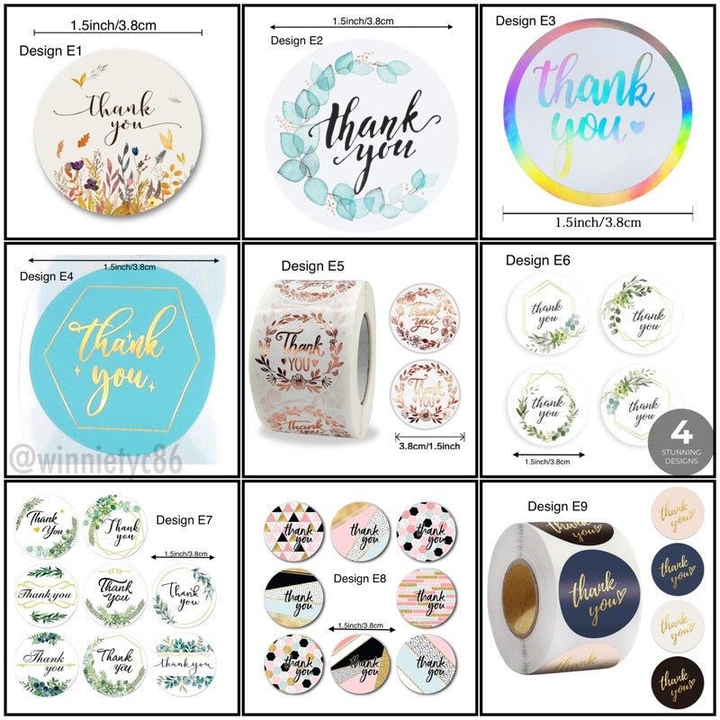 Assorted Thank You Stickers