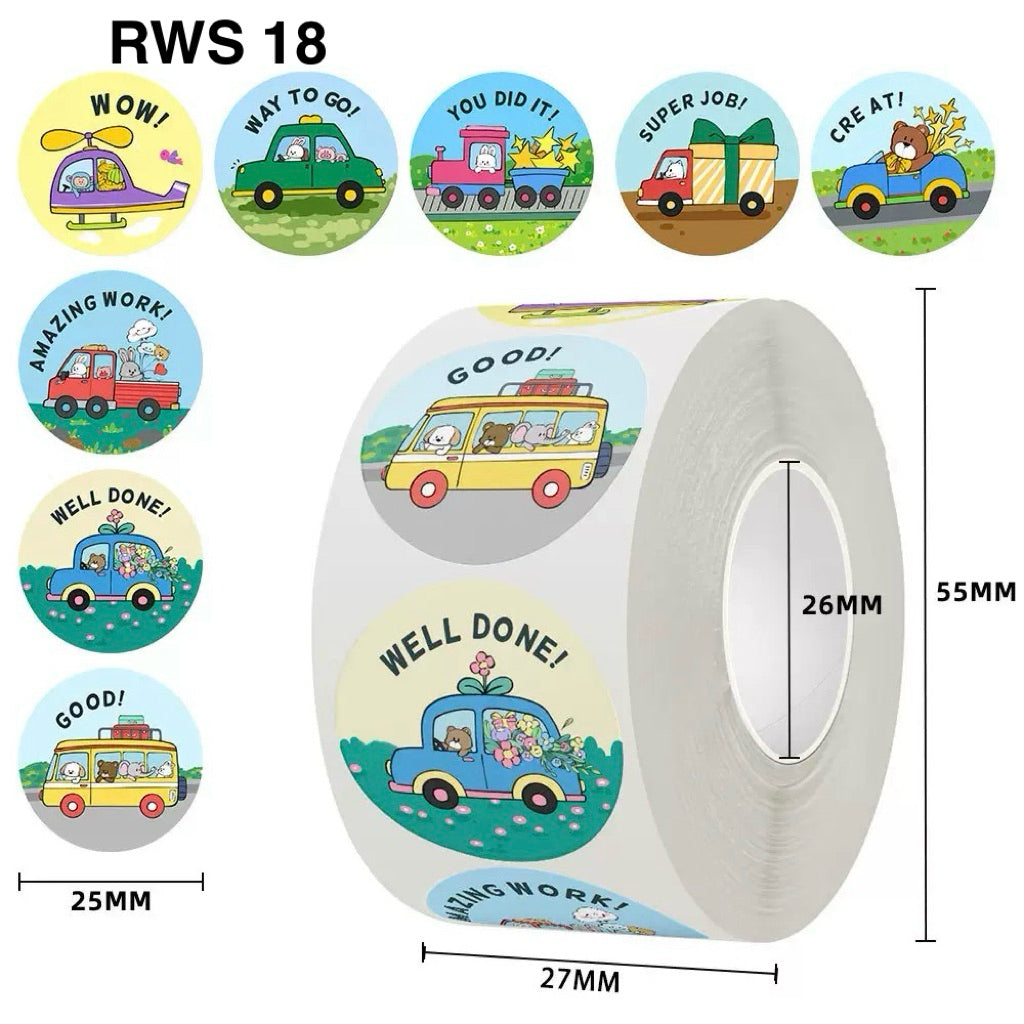 500pcs Reward Stickers Roll for Kids & Teachers