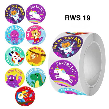 500pcs Reward Stickers Roll for Kids & Teachers