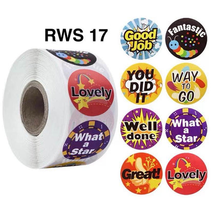 500pcs Reward Stickers Roll for Kids & Teachers