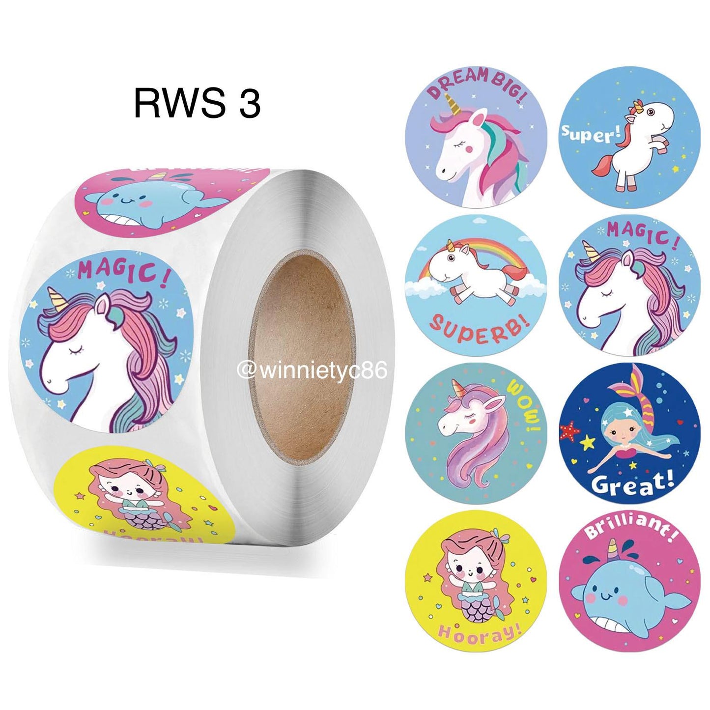 500pcs Reward Stickers Roll for Kids & Teachers