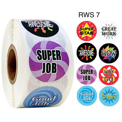 500pcs Reward Stickers Roll for Kids & Teachers