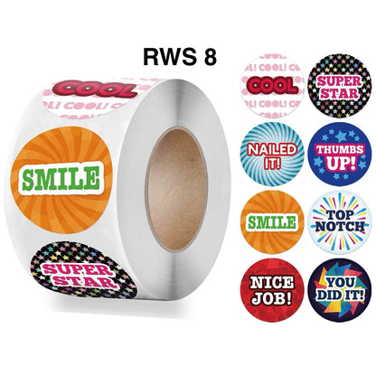 500pcs Reward Stickers Roll for Kids & Teachers