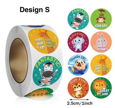 500pcs Reward Stickers Roll for Kids & Teachers