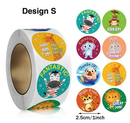500pcs Reward Stickers Roll for Kids & Teachers